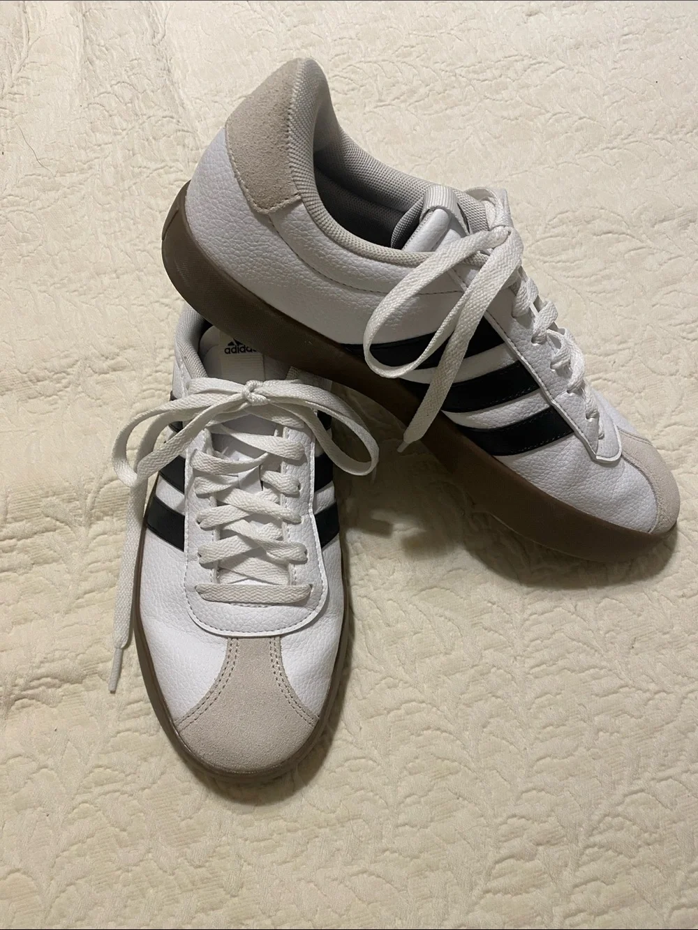 adidas Women White, Black & Tan Retro-Inspired Sneakers